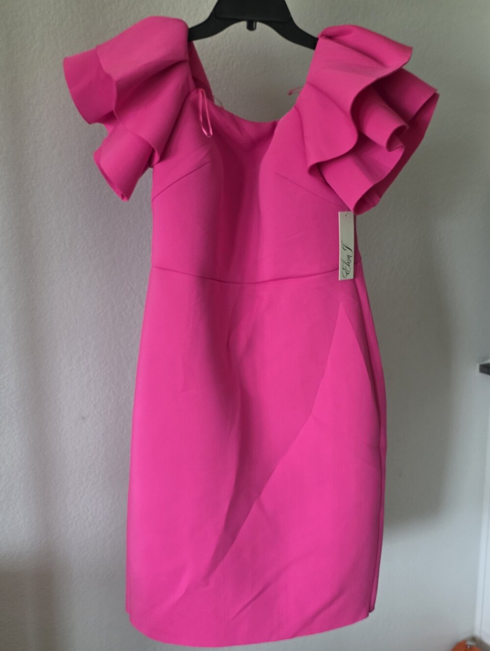 Eliza J Pink Ruffle Sleeve Sheath Cocktail Dress Size 14 NWT $158 MSRP - Picture 3 of 10